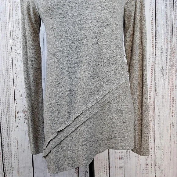 Anthropologie COA Tunic Top XS Asymmetrical Tiered Hem Long Sleeve Eclectic Edgy - Picture 2 of 8